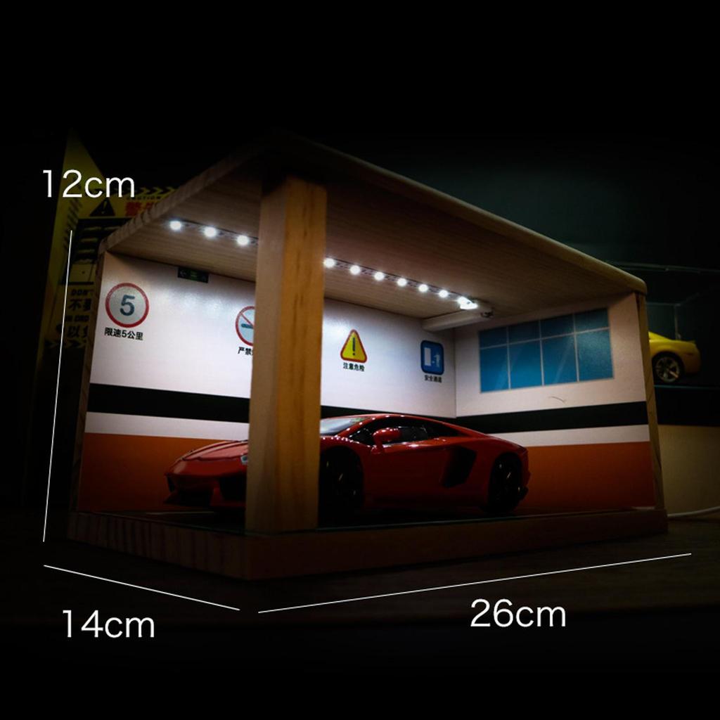 1/24 Parking Lot Scene Display Case Mini Model Car Storage Box Decorative Ornaments Simulation