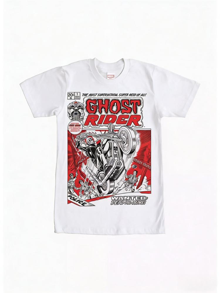 

Marvel 2026 New High Quality Marvel Ghost Rider Comic Cover Print Unisexs and Womens Short Sleeve Plus Size Casual TShirts M