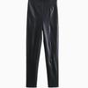 2025 Autumn/Winter Women's Slimming High-Waisted Faux Leather Leggings