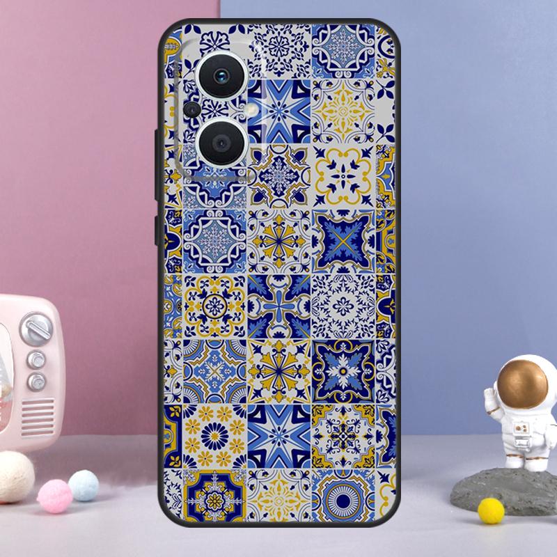 Boho Tile Mosaic Aesthetic Funda For OPPO Reno 14 F 11F 12F 13F 10 11 12 13 Pro 7 8 Lite OPPO Find X8 X6 X5 X9 Pro Case