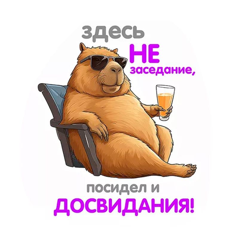 

Наклейка Капибара Наклейка на Туалет Сиденье унитаза — это не место для встреч, я буду сидеть до конца! Съемный Декор Бытовые Водонепроницаемые Наклейки S229 16x20cm
