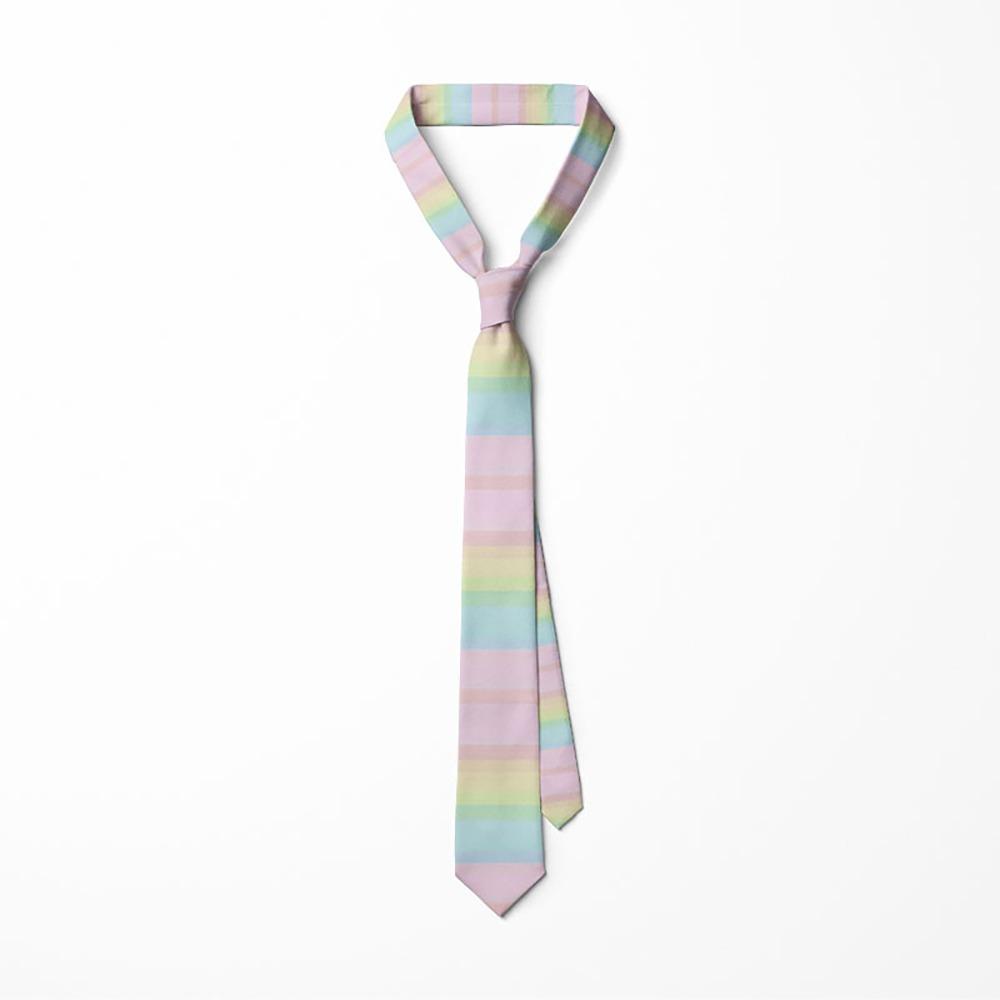 

Fashion 8cm Rainbow Tie Adjustable Narrow Colorful Tie Soft Hand Tied Men Necktie Shirt