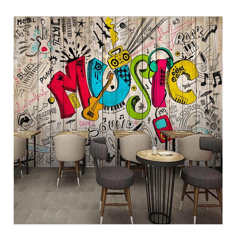

Retro Nostalgic 3d Wallpaper Creative Street Graffiti Wallpaper Music Hotel Restaurant Cafe Bar Mural 200 cm(W) x 140 cm(H)