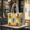 Cute Bee Pattern Casual Tote Bag Stylish Daily Use Shoulder Bag