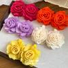 Steel needle raffia chiffon flower pendant earrings new sweet small fresh stud earrings niche high-end earrings