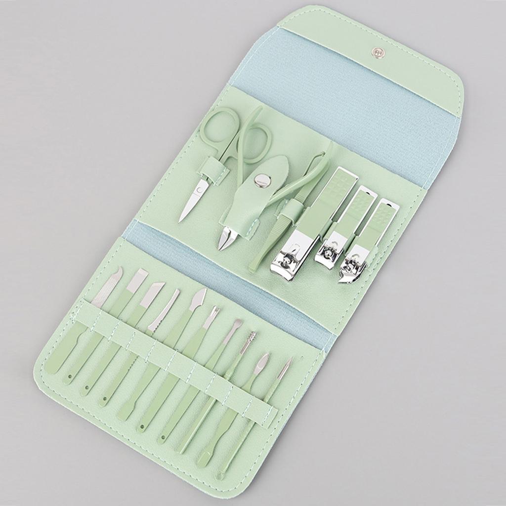 16-teiliges Maniküre-Set aus Kohlenstoffstahl Professionelle Nagelknipser Augenbrauenscheren Nagelhautzangen Pediküre-Set