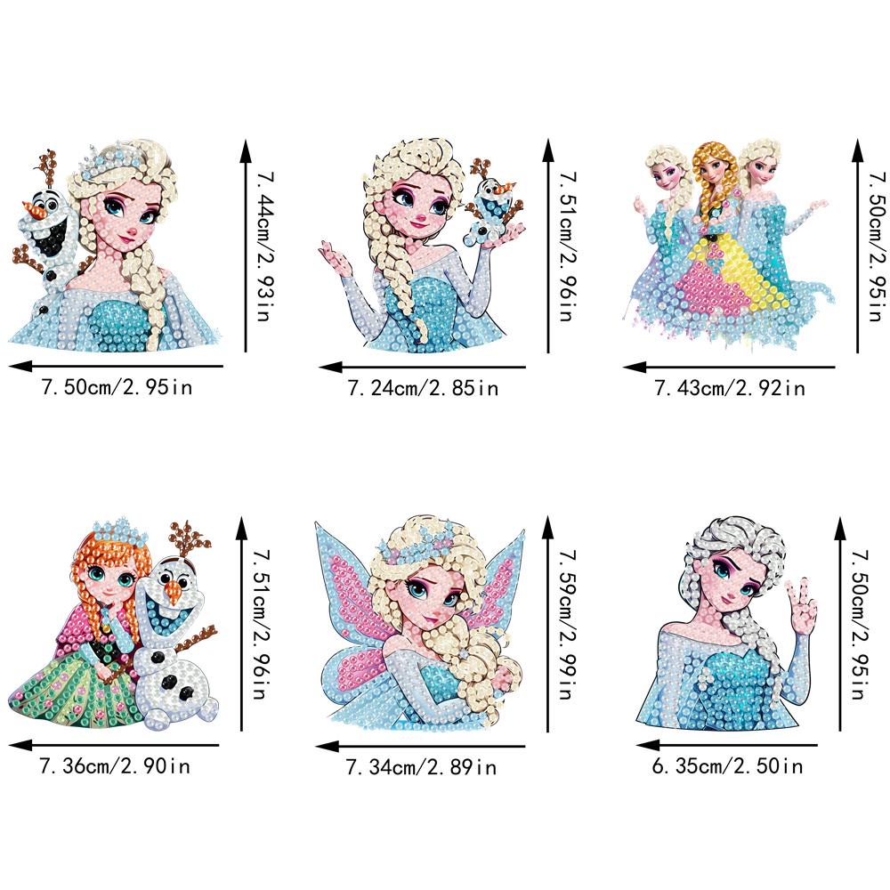 6Pcs Ice and Snow Series Diamond Art Fridge Magnet Diamond Painting Refrigerator Magnet DIY Fridge Stickers for Fridge Whiteboards