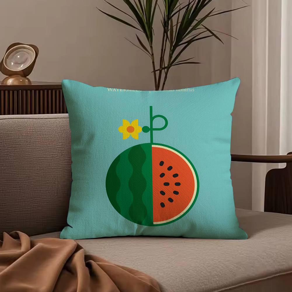 

Art F-Fruits Anime Simple Pillow Case Anti-dustmite Pillowcase Invisible zipper silky short plush Sofa cushion cover 30cmx30cm