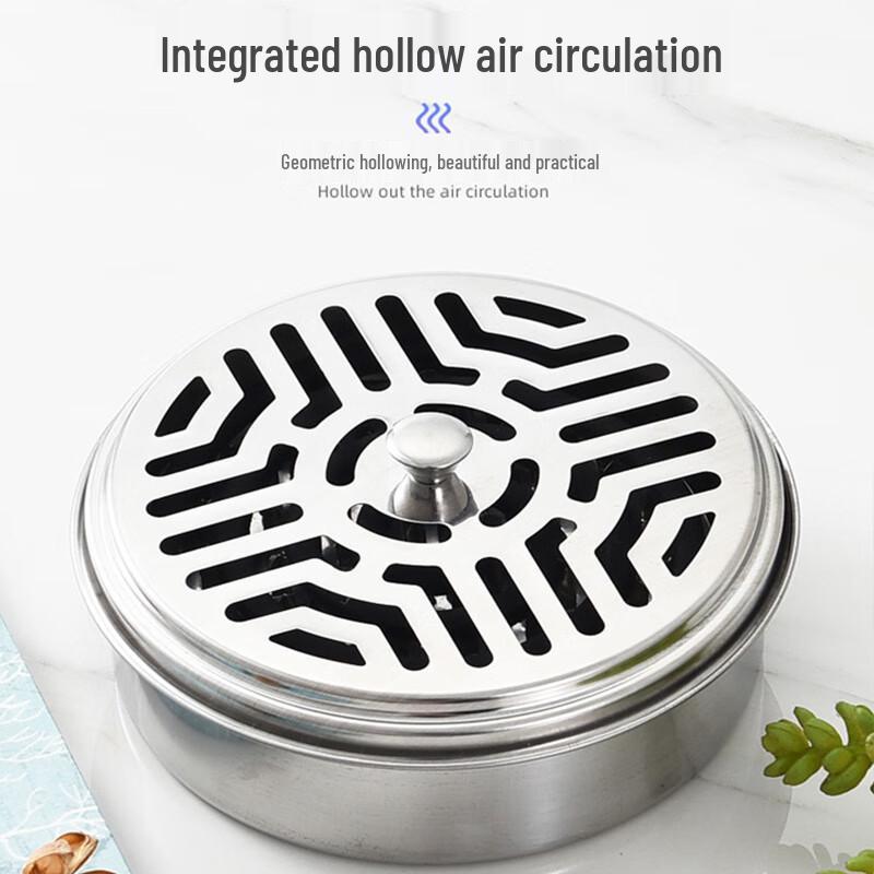 

Portable Stainless Steel Mosquito Coil Holder with Lid