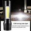 Mini LED Flashlight COB+XPE Portable Torch USB Charging Camping Lantern Zoomable Focus Light Tactical Flashlight with Pen Clip