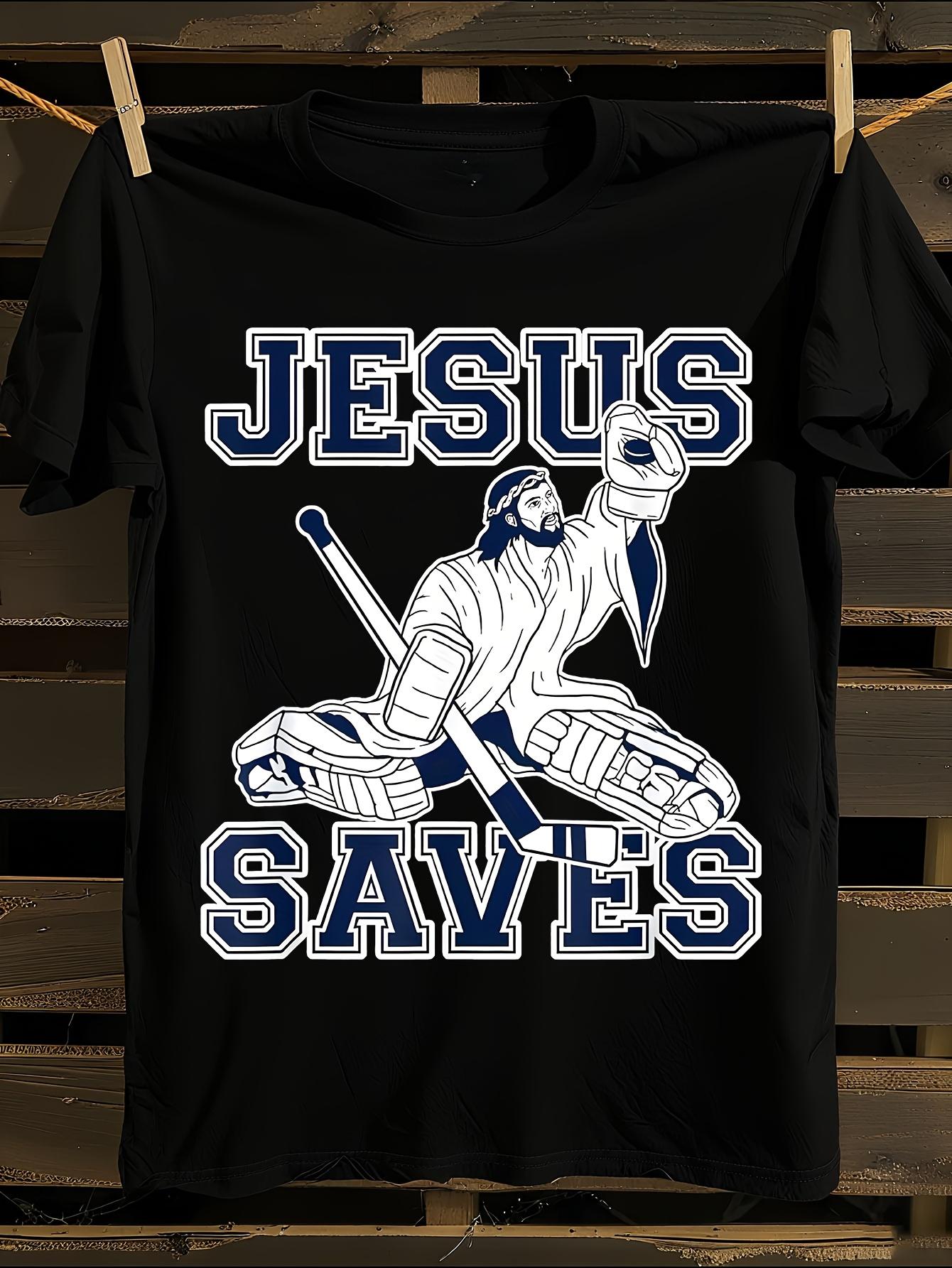 Jesus Saves Hockey Goalie and Faith T-shirt S
