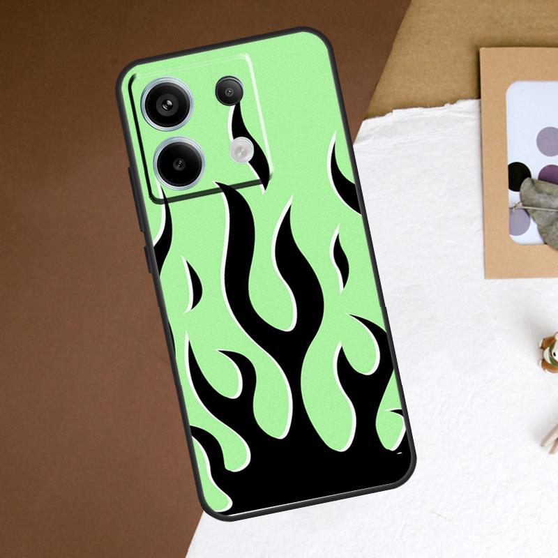 Flame Aesthetic Light Blue Fire Pink Case For Xiaomi Redmi Note 13 12 11 14 15 Pro Plus Redmi 15 13 10 10C 12C 13C 14C 15C Cover