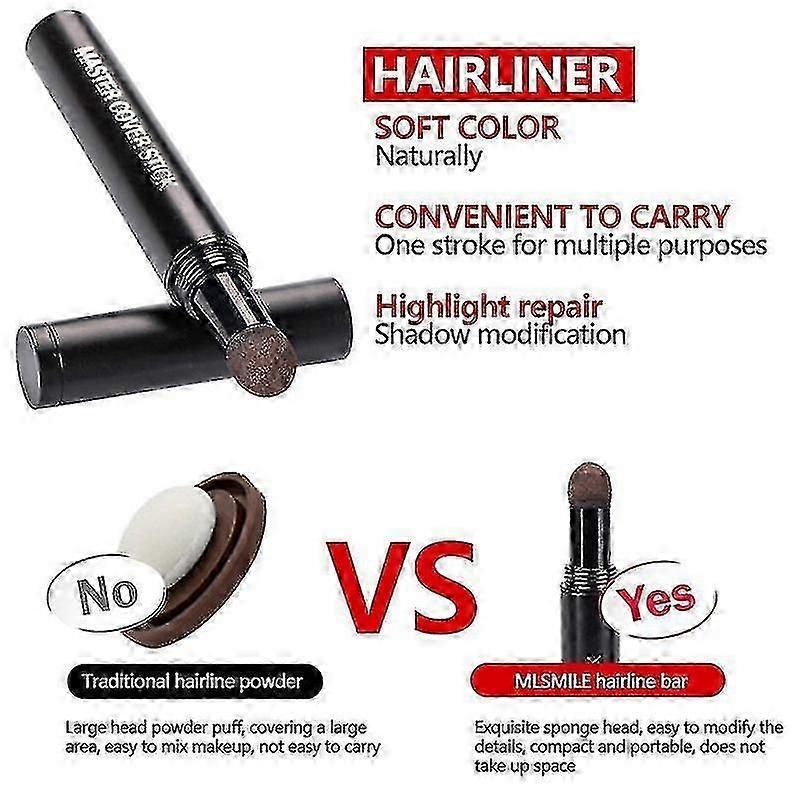 1x Haaransatz-Abdeckstift Kontrolle Haarwurzelkante Schwarzfärbung Sofortiges Abdecken von Grauweißem Haar Natürlicher Kräuter-Haar-Abdeckstift Fg