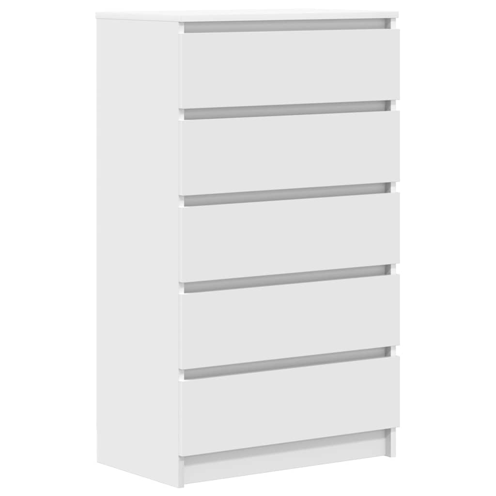 White Drawer Cabinet 60 x 36 x 103 cm Engineered Wood
