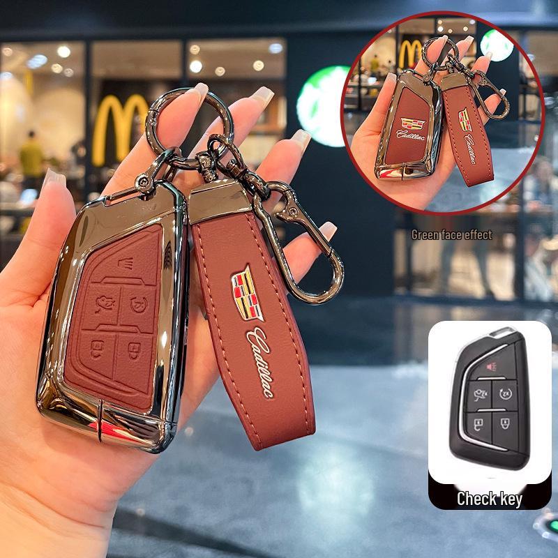 2025 Cadillac XT5 Key Case: Metal Leather Shell for CT5/CT4/CT6/XT4/GT4 Models