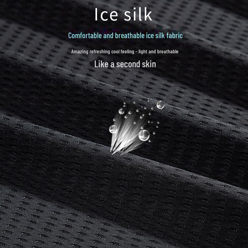 Pánská letní fitness ledová hedvábná síťovaná tílka bez rukávů rychleschnoucí