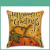 Luxurious Happy Halloween Pillow Case In Linen Blend For Sofa And Waist Comfort