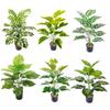 Artificial Green Plants: Pothos, Monstera, Rubber-Leaved Trees, Bonsai, and Landscape Potted Plants for Living Room Decor.