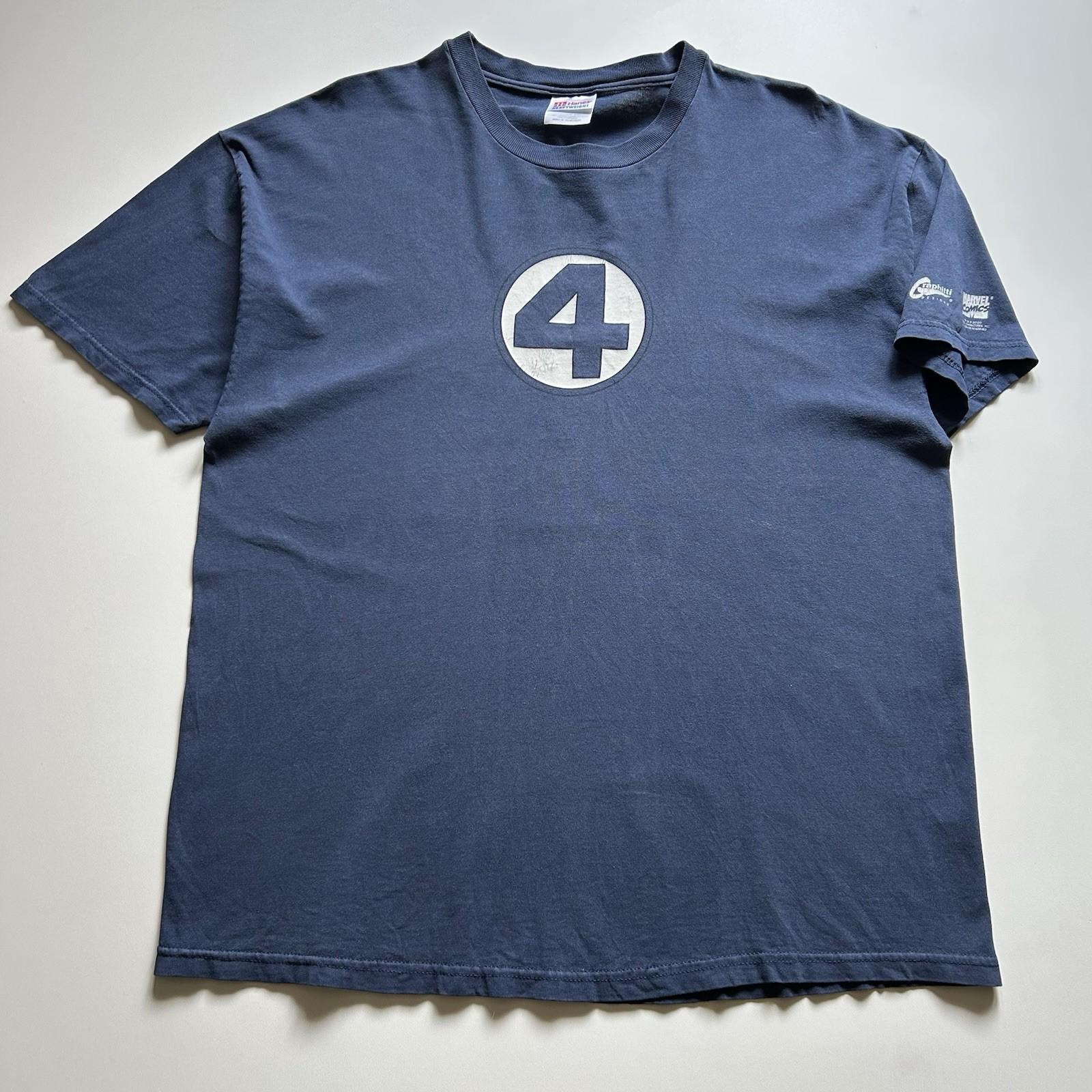 Vintage Y2K Fantastic 4 Marvel Comic Graphitti T-Shirt 2000 Promo Size XL Hanes Unisex T-Shirt S