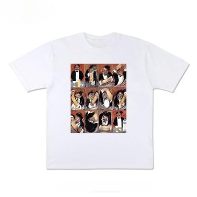 European and Bartender T-shirt, The Same Hip-hop Loose Men's and Women's Trendy Brand, American Retro Summer Trendy Couple