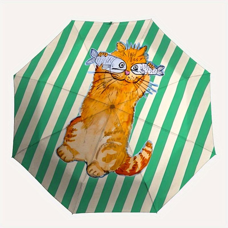 

1pc Cat Fish Automatic Open/Close Umbrella with One Touch Button,, Windproof Design Lightweight Portable Umbrella for Women & Men6031
