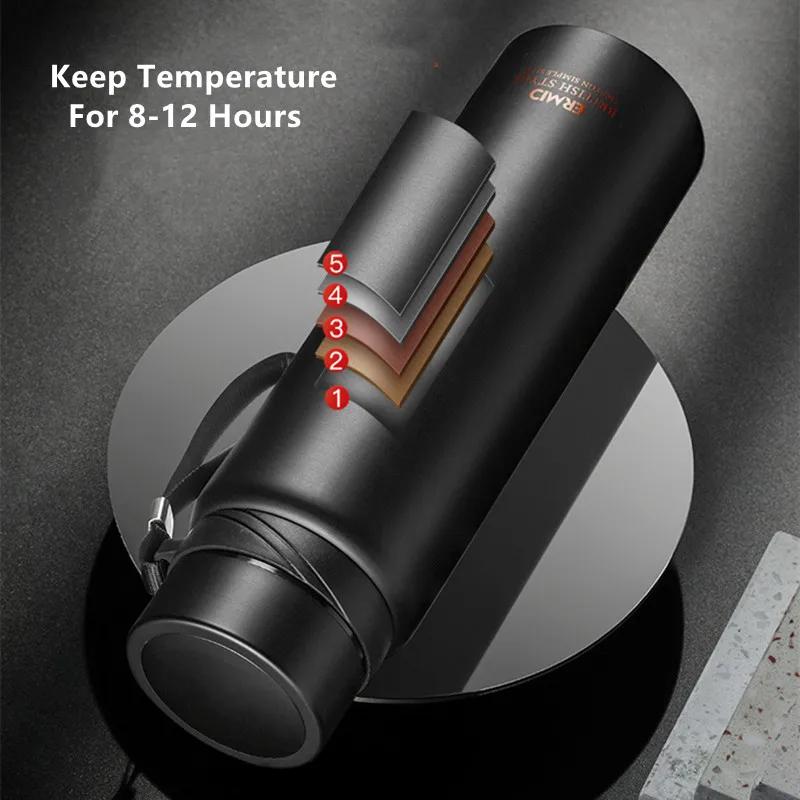1PC 800ML Double Stainless Steel Vacuum Flask With Filter Large Capacity Portable Sport Thermos Mug Coffee Tea Tumbler Cup