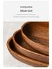 Solid Walnut Wooden Fruit & Salad Bowl - Round Plate for Dining & Household Use
