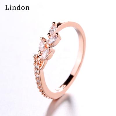 Lindon Klassischer Zirkonring aus Kupferlegierung, Damenschmuck, Hochzeitsversprechen, Partygeschenk