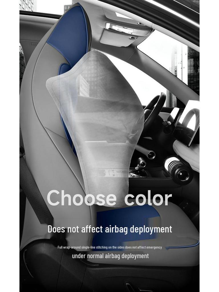 BYD Yuan PLUS Perforated Leather Car Seat Cushion - Year-Round, Fully Enclosed, Five-Seat Cover.