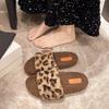 Fashion Flock Flat Shoes Female Plush Slippers for Adults Med Slipers Women Luxury Slides Platform Fur Soft  Designer Shoes for Women