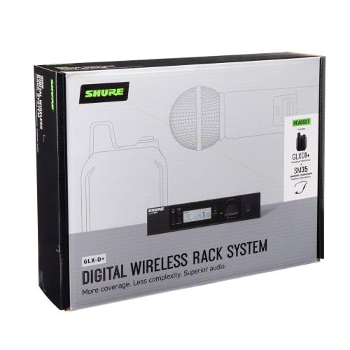 Shure GLX-D14R+/SM35 Half-Rack Receiver Headset Wireless System with Belt-Pack Transmitter, 2.4GHz, Easy and Stable Connection, Up To 17 Hours of Cont