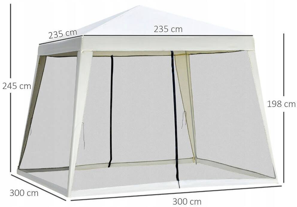 Pavilion 3X3 G1015 WHITE WITH MOSQUITO NET