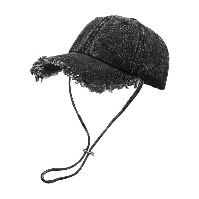 

Cool Distressed Brims Baseball Hat For Female and Teens All Matching Spring Sun Hat For Streetwear and Outdoor Activity чорний