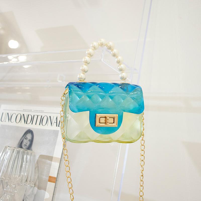 Cozy Up Transparent Jelly Bag Pearl Women's Handbag Candy Color Crossbody Bag