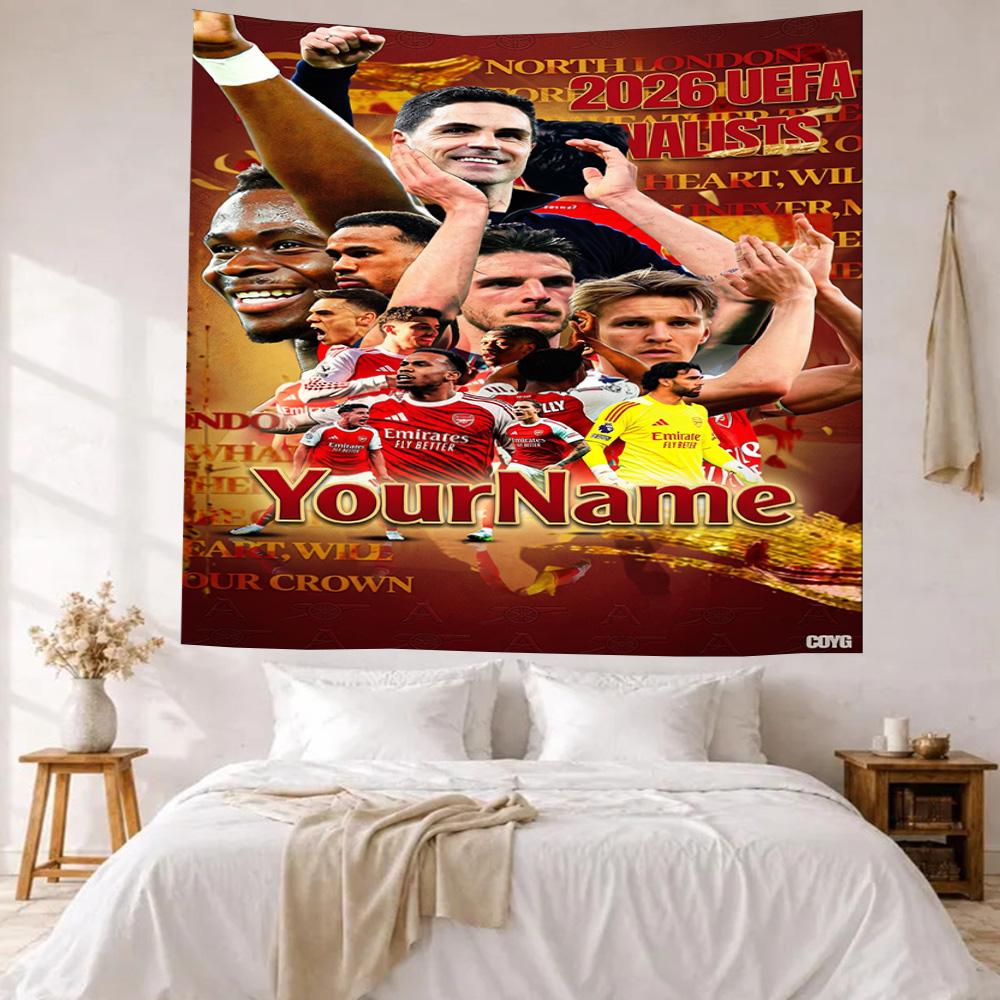 Arsenal Custom Your Name Wall Decor Tapestry Art For Pet Memorial Birthdaywedding Party Backdrop Family Gift
