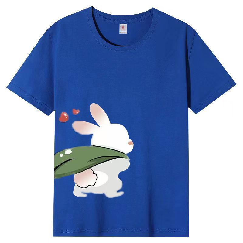 Damer Sommer Populær Kortarmet T-skjorte Bomull Pustende Løs Topp Trykket T-skjorte Casual