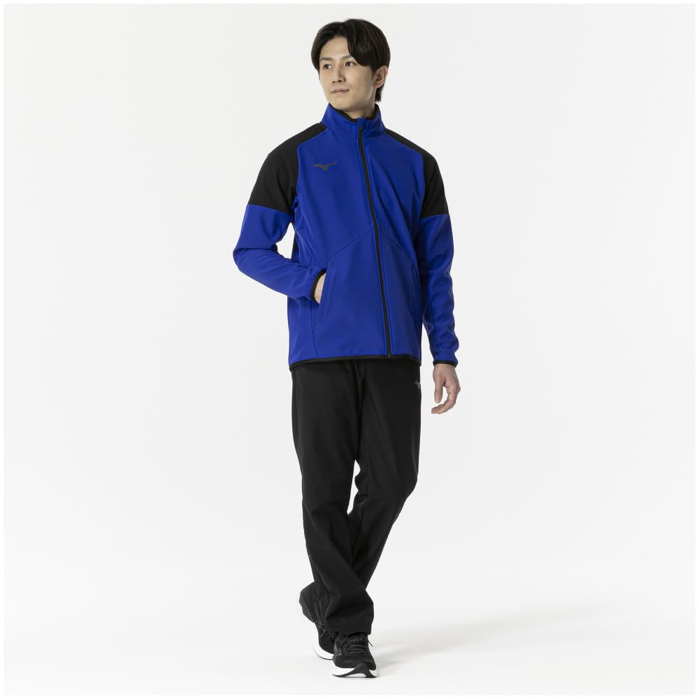 Mizuno Techseal Training and Surf Blue X Black Jacket, Water-Repellent, Windproof, Stretch, 32MEB651,