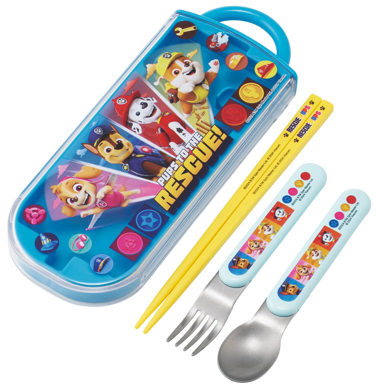 

Набор ланч-боксов Skater Trio, вилка, детские столовые приборы, антибактериальная обработка, сделано в Японии, Щенячий патруль 25, мальчики, детские палочки для еды, ложка, легко открывается