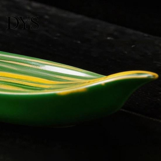Incense Ash Catcher Fishing Panda Stick Holder, Leaf Boat Burner, Sticks Holder Tray for Yoga Meditation Spa Room Decoration Hand Painted