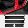 4 For 2018-2025 Jeep Wrangler JL Rubber Door Sill Guards Entry Scuff Plate Cover All-inclusive Threshold Strips