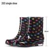 Women's Floral Crystal Rain Boots: Mid-Tube, Thick Rubber, Transparent Sole, Waterproof Kitchen Shoes