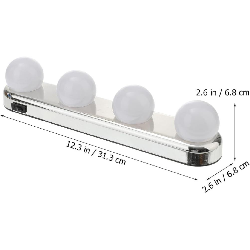 LED Vanity Makeup Light with Dimmable Bulbs No Drilling Suction Cup Design Portable White Light Makeup Lamp for Easy Application and Travel for Home