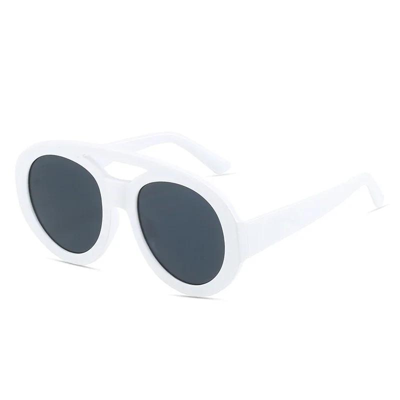 Classic Double Bridges Ladies Circular Sun Glasses Glasses Trendy Pattern Gradient Shades UV400 Men Trending Punk Sun Eyeglasses Gafas De Sol