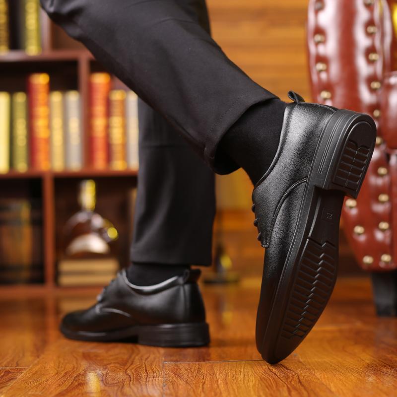 Korean Men'S Leather Shoes Business Shoes Formal Leather Shoes Black Shoes For Men School Shoes JZ-5008