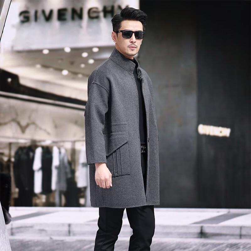 Kaiser Men's Pure Wool Reversible Mid-Length Coat