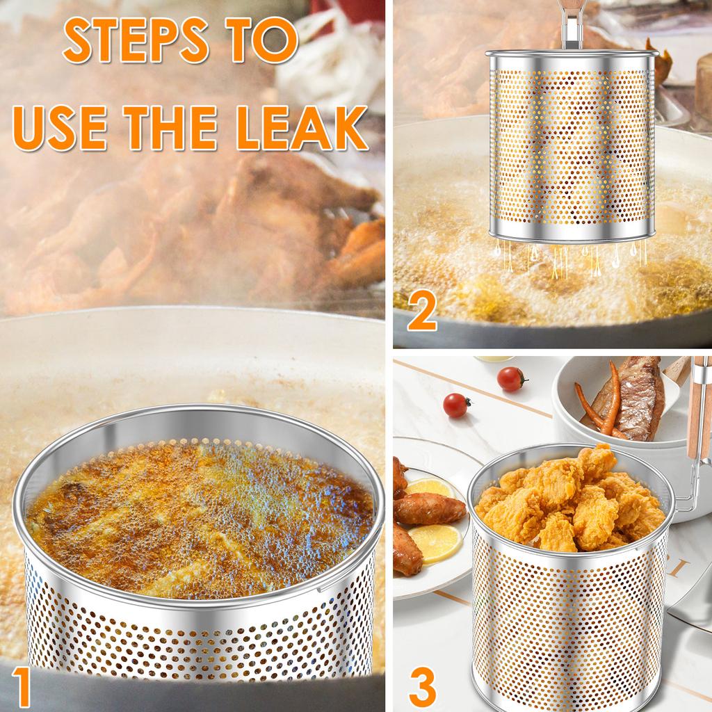 2Pcs Stainless Steel Funnel Basket Pasta Basket Kitchen Cooking Noodles Strainer Accessories Multifunctional Deep Fry Basket