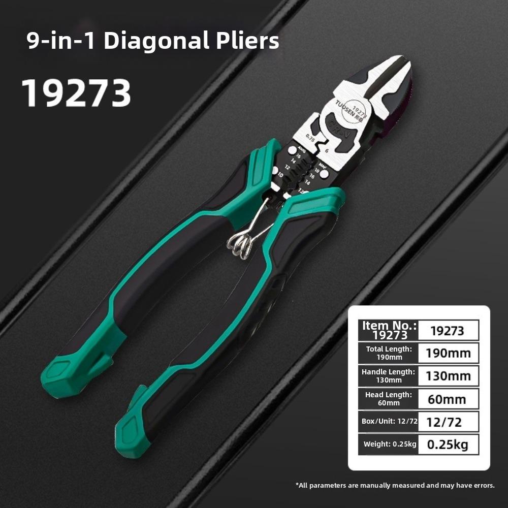Heavy Duty Universal Diagonal Pliers 9 Inch High Leverage Needle Nose Pliers Long Nose Multifunctional