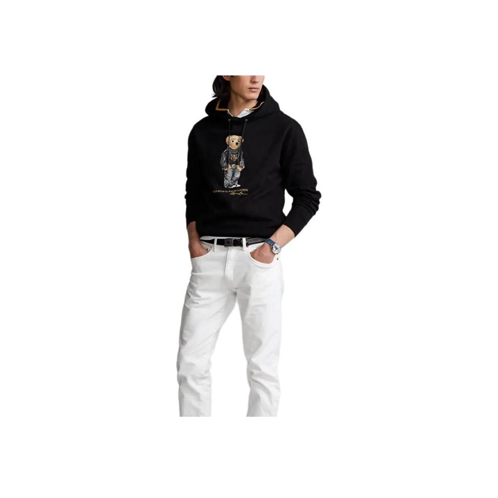 Polo Ralph Lauren FW24 25 Spring Summer New Year Edition Bear Pattern Hooded Long Sleeve Fleece Sweatshirt Men Sweatshirt Black MNPOKNI16821811