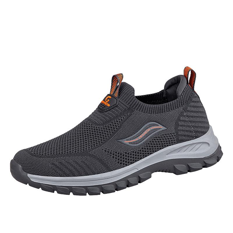 Zhang Kaili Men's Summer Slip-On Mesh Breathable Non-Slip Lightweight Comfortable Elderly Sports Dad Shoes