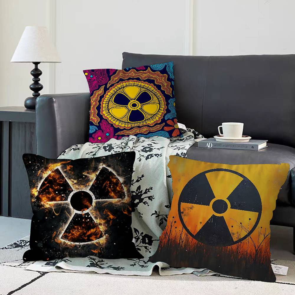 Creative R-Radiation Logo Pillow Case Removable Washable Cushion Cover – All-Season Soft Linen